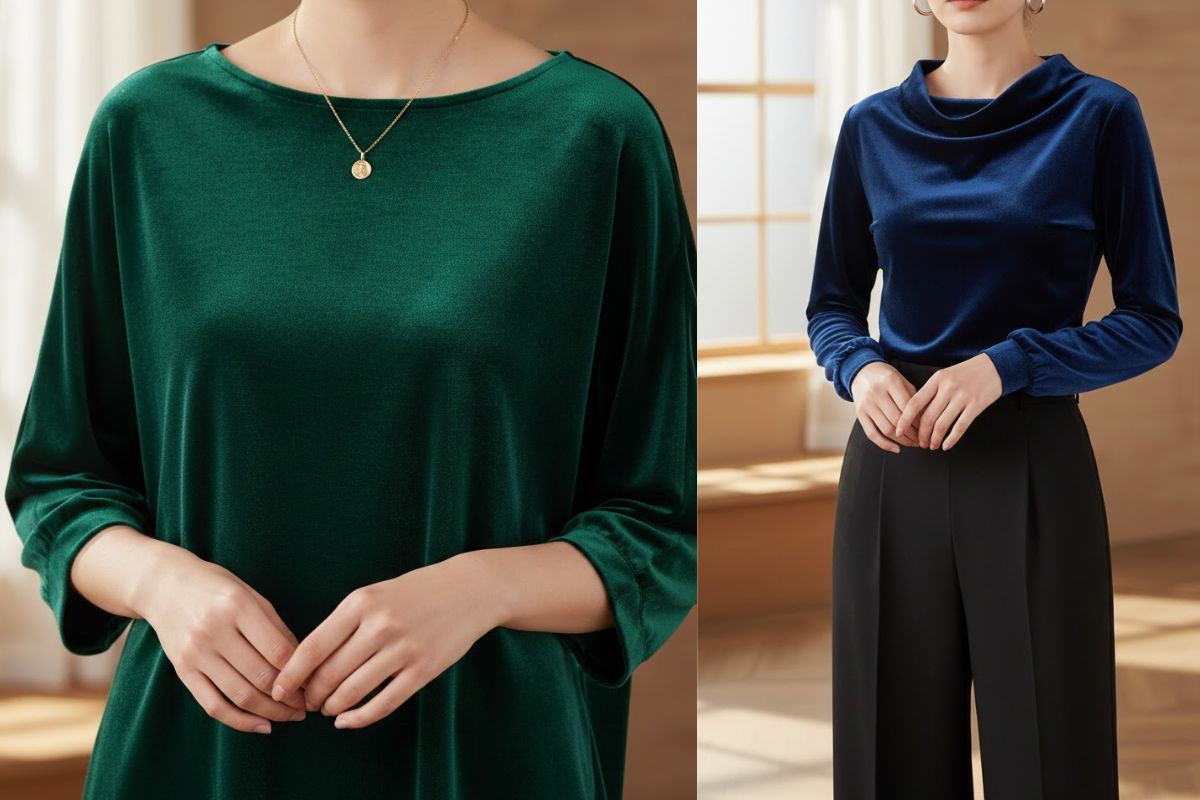 Velvet Top Design: क्रॉप से फुल स्लीव तक, देखें वेलवेट टॉप्स के बेस्ट डिजाइन आइडियाज 4 Plain Velvet Top Design