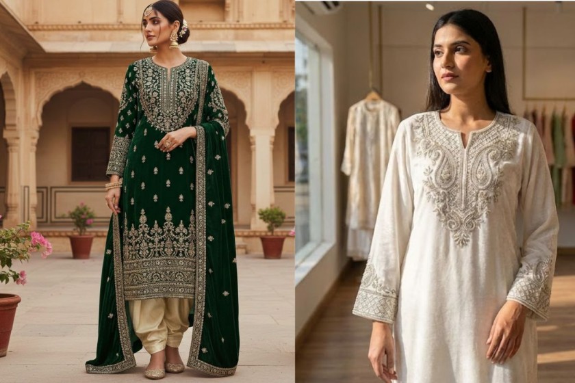 Velvet Kurti with Embroidery