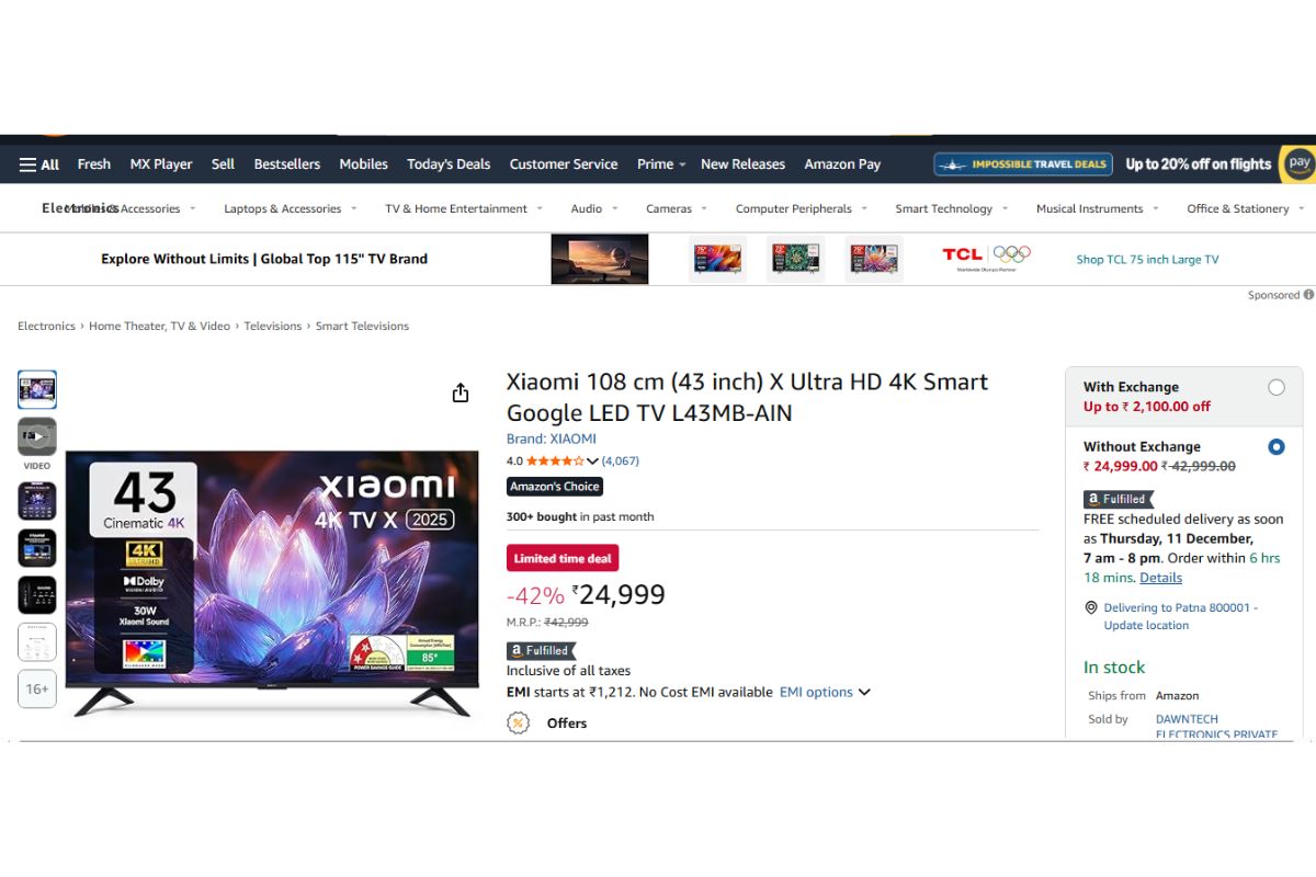 Xiaomi 43 Inch X Ultra Hd 4K