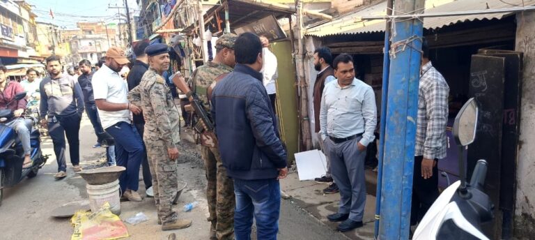 नप ने  सड़क किनारे से हटाया अतिक्रमण