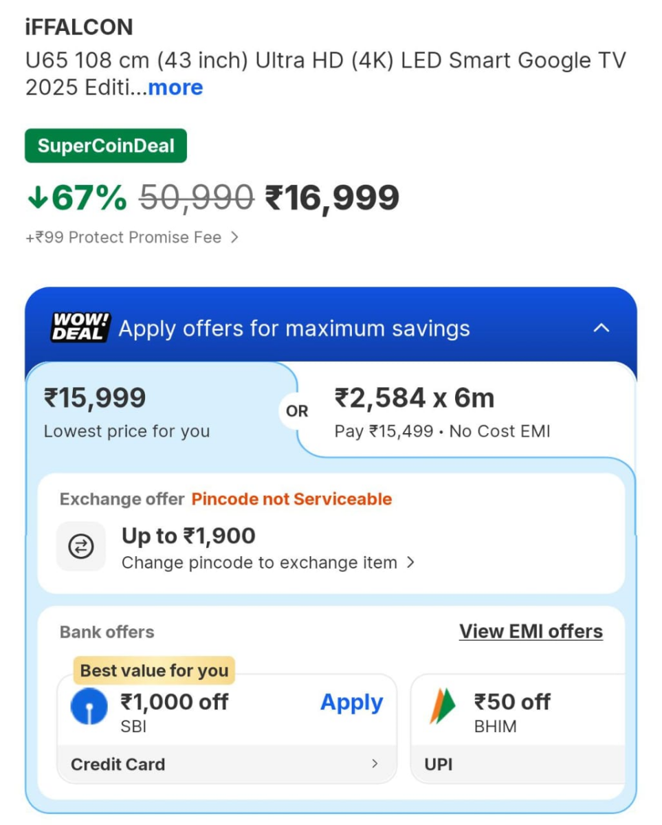 सस्ते में Smart Tv खरीदने का आज गोल्डन चांस, Flipkart Sale खत्म होने से पहले लपक लें ये ऑफर्स 4 Image 124