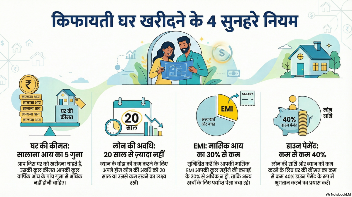 Home Buying Tips: 5-20-30-40 Rule अपनाकर घर खरीदें समझदारी से, ताकि Emi काबू में रहे और भविष्य सुरक्षित बने 1 Image 156