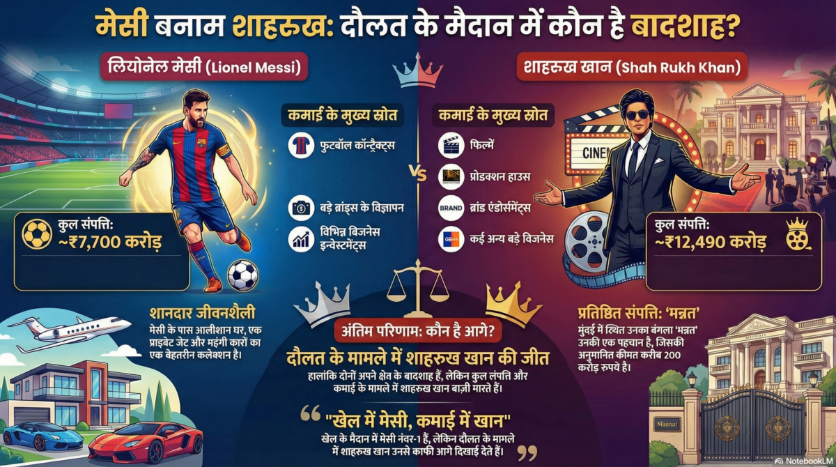 Lionel Messi Vs Shah Rukh Khan Net Worth: फुटबॉल के भगवान मेसी या बॉलीवुड के बादशाह शाहरुख, दौलत में किसका दबदबा? 1 Image 169