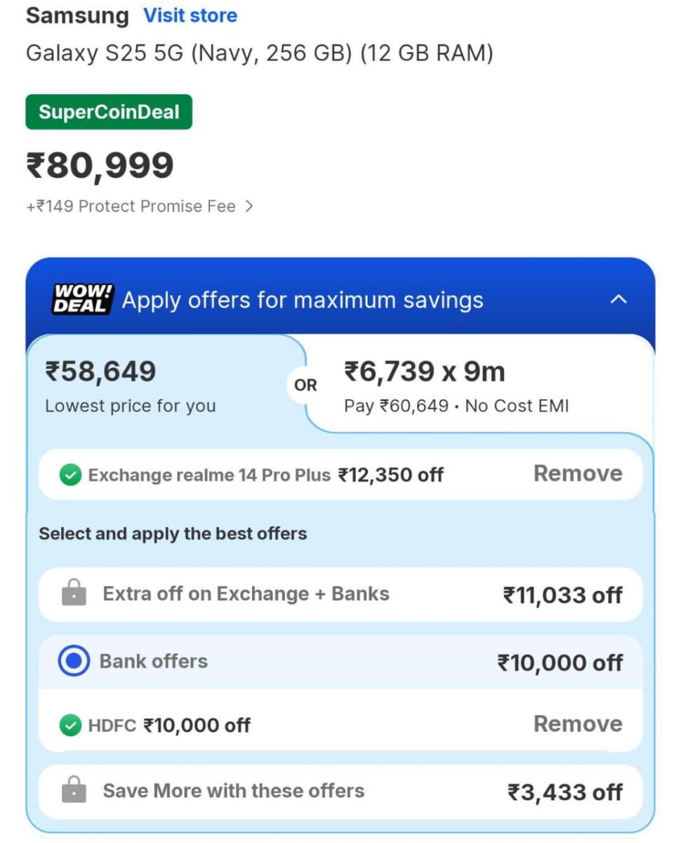 Samsung Galaxy S25 मिल रहा 60 हजार से भी कम में, Flipkart दे रहा बंपर एक्सचेंज ऑफर 2 Samsung Galaxy S25 Exchange Offer