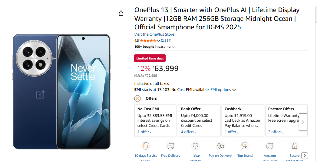 Oneplus Community Sale: स्मार्टफोन्स पर भारी छूट, Tws की कीमत सिर्फ 1149 रुपये से शुरू 3 Oneplus 13 Price Details