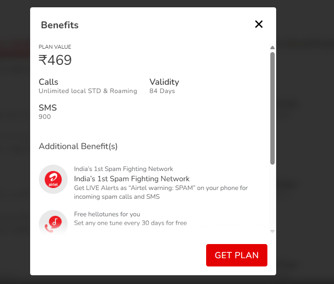 एयरटेल का 84 दिनों वाला कॉलिंग प्लान