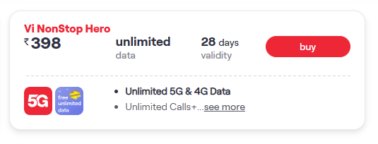 वीआई का अनलिमिटेड डेटा वाला प्लान