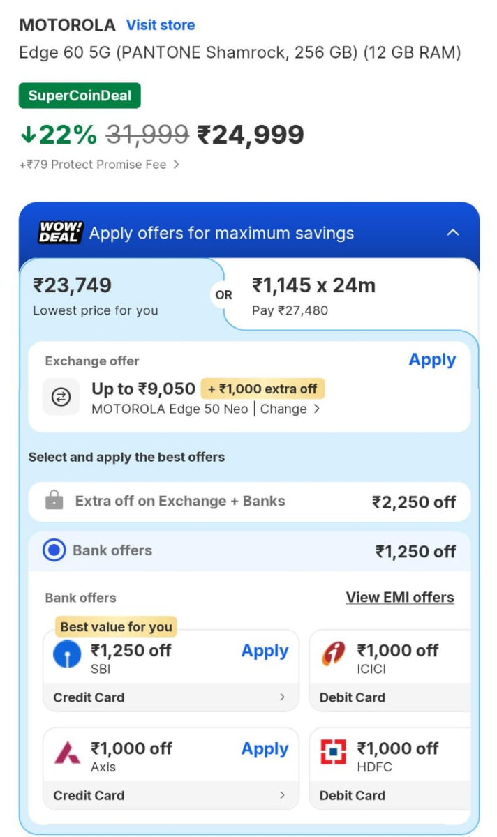Flipkart Buy Buy Sale में Motorola का धांसू फोन हुआ सस्ता, मिलेगा 50Mp का फ्रंट कैमरा 1 Image 92