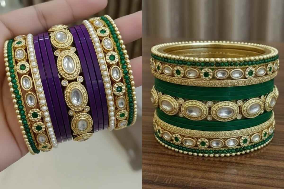 Stone Work Bangles Design 