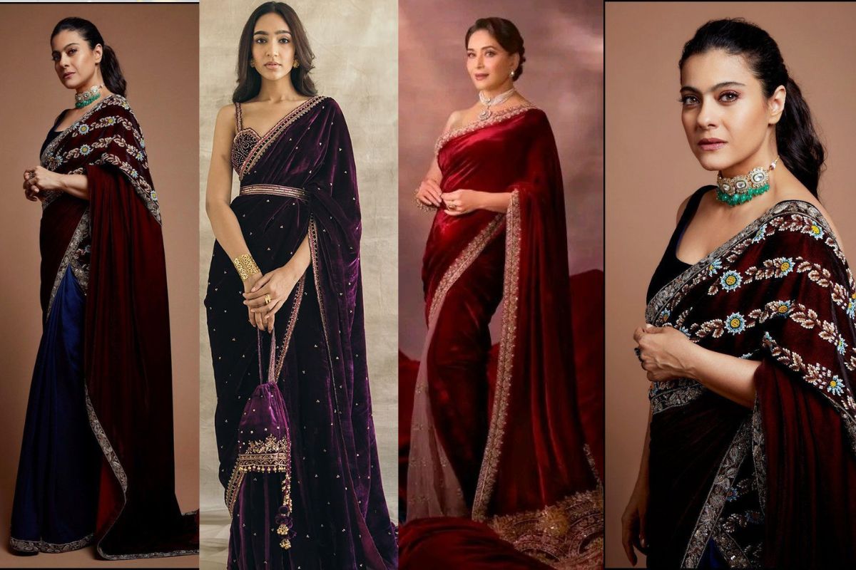 types of velvet saree (Image Source: Pinterest)
