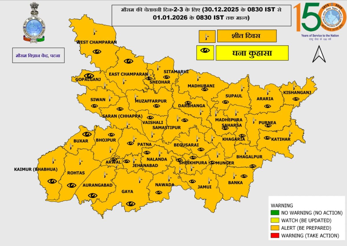 पटना चौथे दिन भी कोल्ड डे की चपेट में, बिहार में अगले 7 दिनों के लिए मौसम विभाग ने जारी किया अलर्ट 2 Weather 30