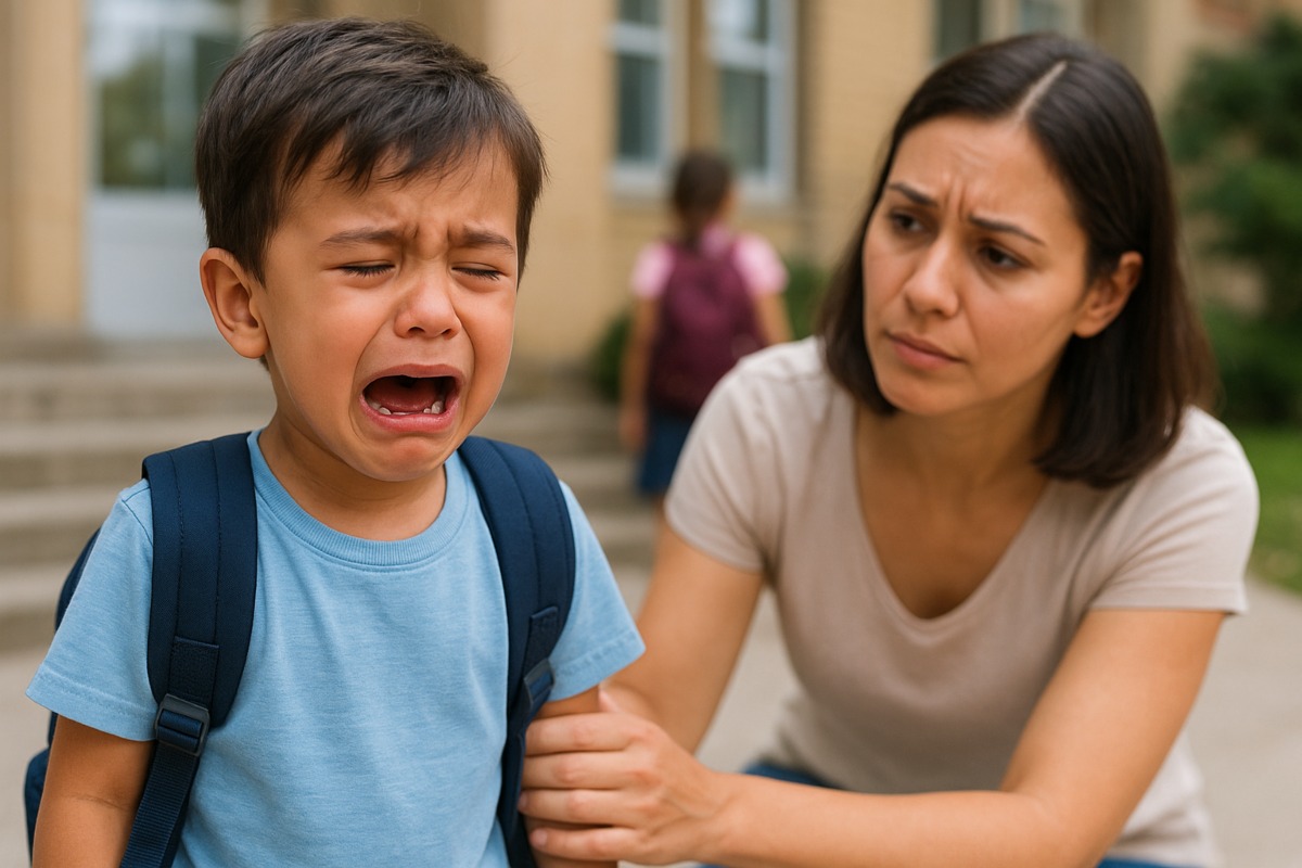 why kids cry before school