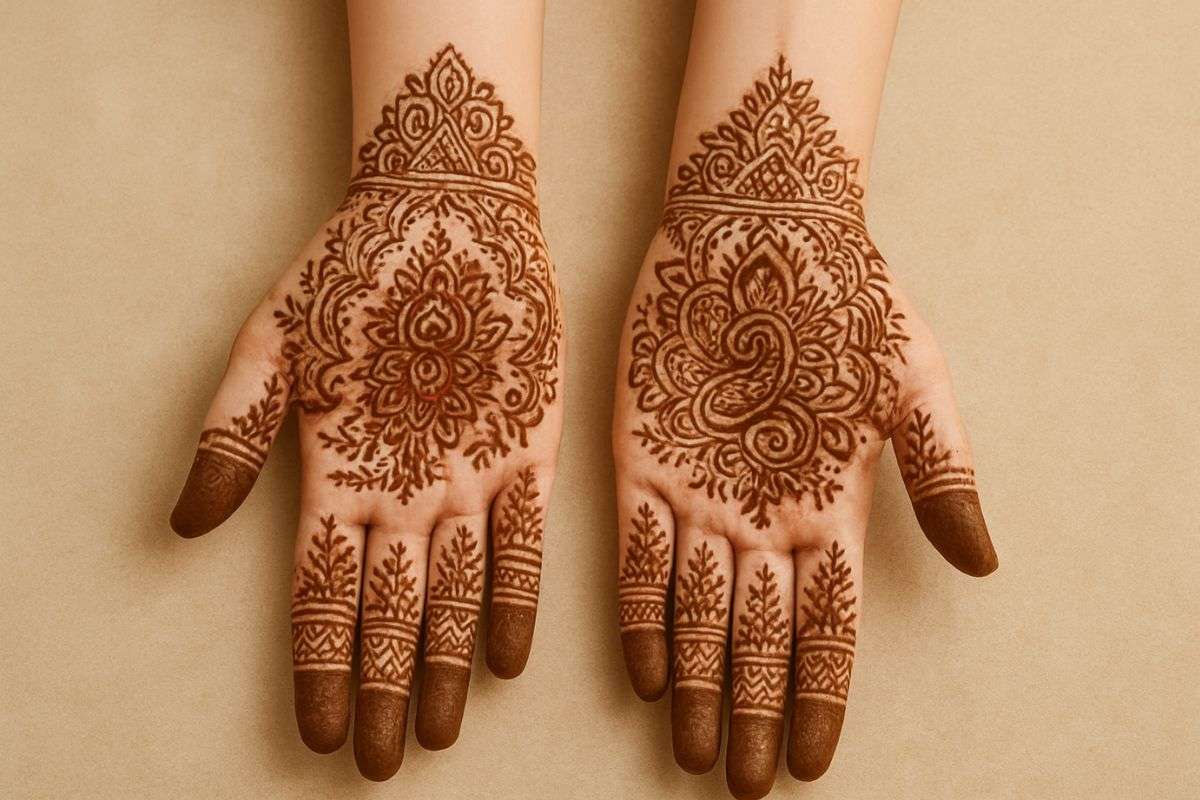 एआई सिंपल ट्रेडिशनल पोंगल मेहंदी डिजाइन 