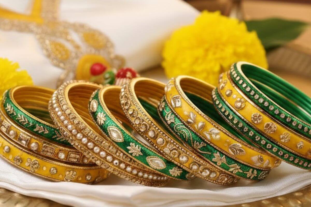 Yellow and Green Bangles 