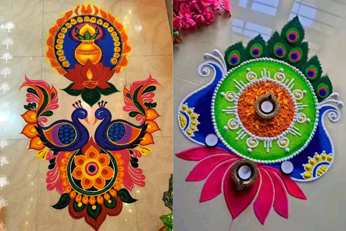 Easy and Beautiful Rangoli Design for Basant Panchami: आसान और सुंदर रंगोली डिजाइन बसंत पंचमी के लिए