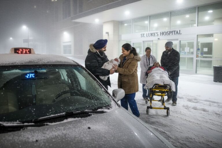 गर्भवती महिला, -23°C तापमान, तूफान और फिसलती रोड, रास्ते में ही पैदा हुआ बच्चा और फिर देवदूत बना भारतीय