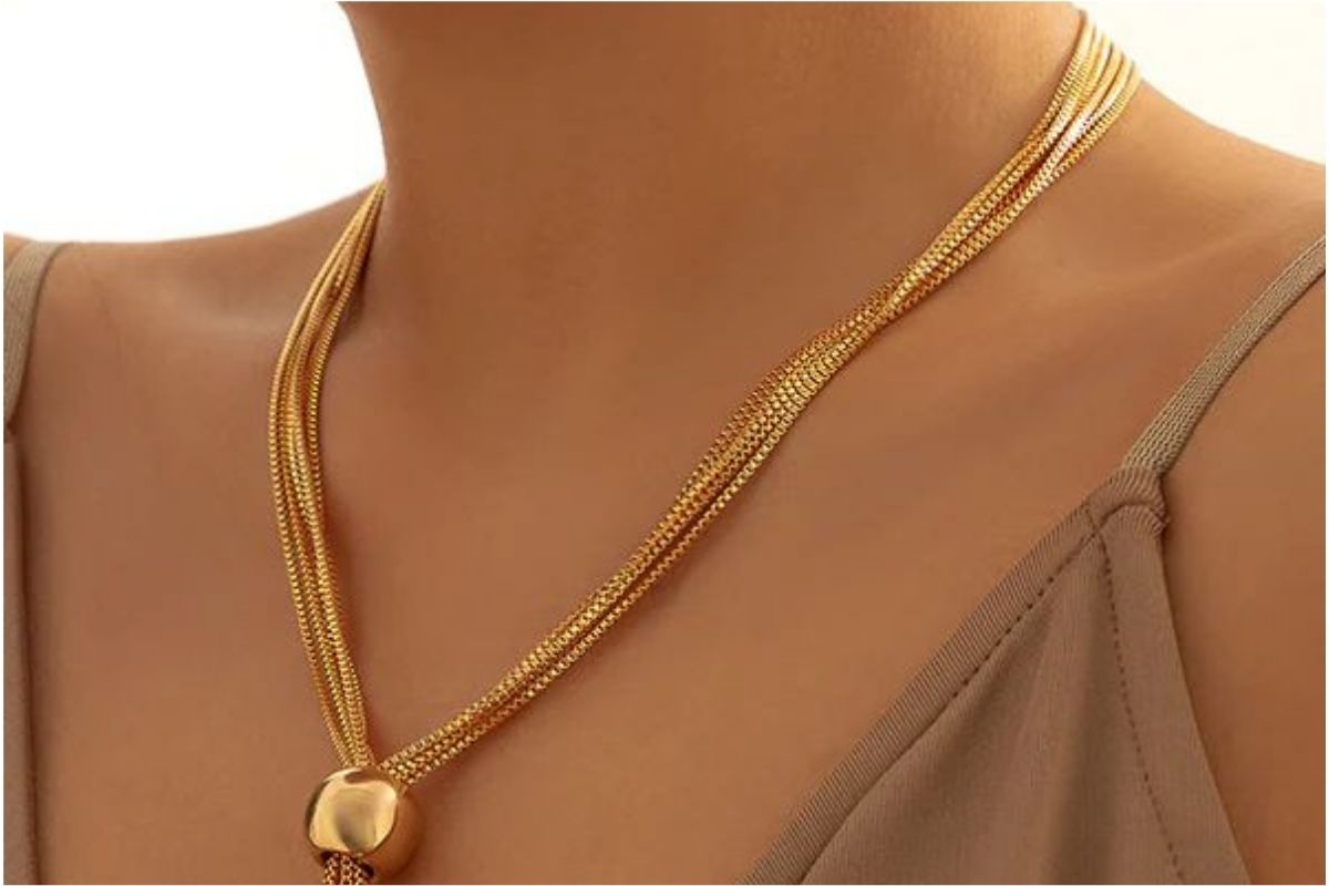Light Weight Gold Necklace Set 10 Grams