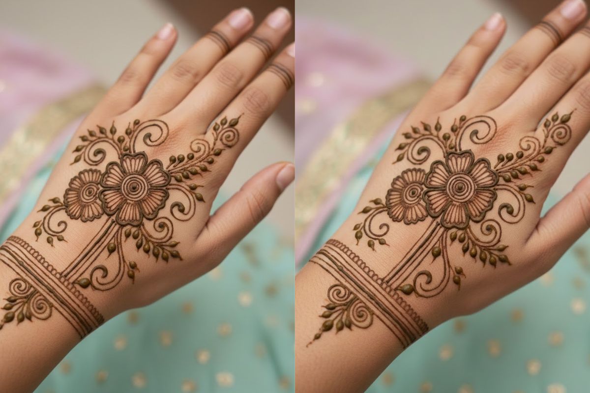 Very Simple Mehndi Design For Hand: अपने हाथों को सजाएं आर्टिस्ट की तरह, यहां देखें सिंपल मेहंदी डिजाइन 2 Simple Mehndi Design