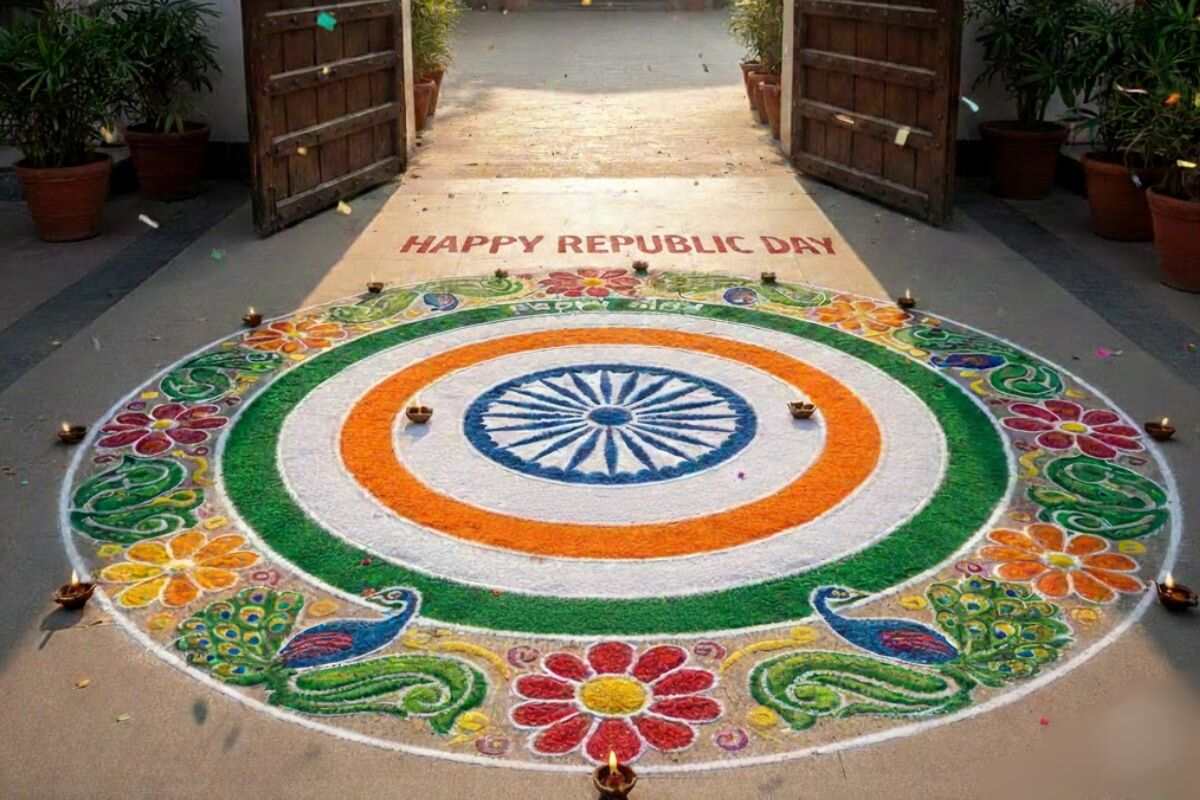 Happy Republic Day Rangoli Design