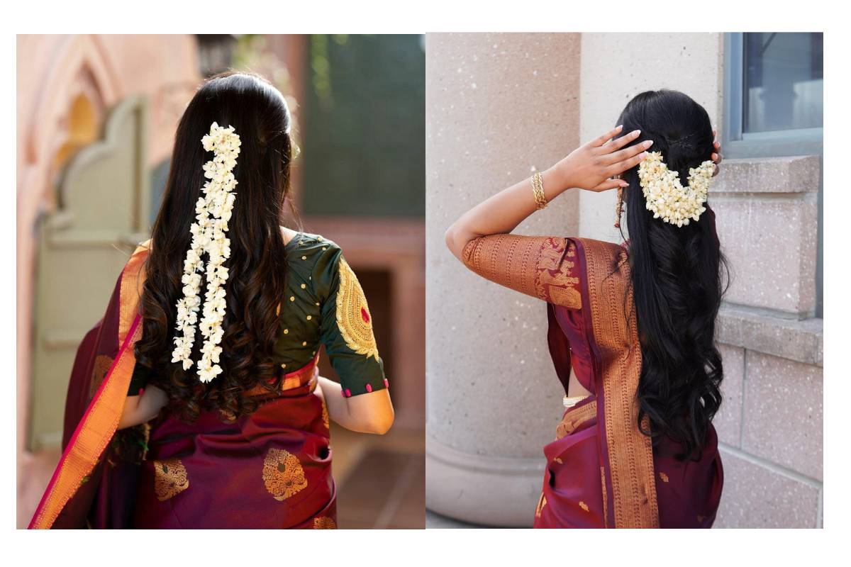 Simple Gajra Hairstyle South Indian Style