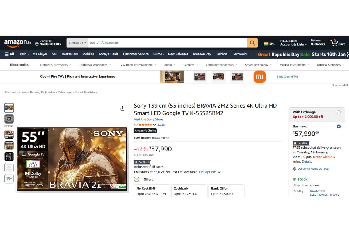 Sony Bravia 2M2 Series 4K Ultra Hd (55 Inches)