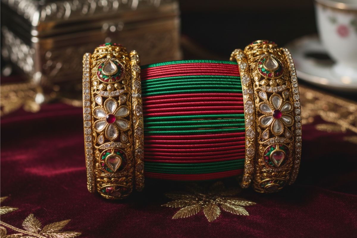The Sandwich Method Plain And Kundan Bangles Design Ideas 1