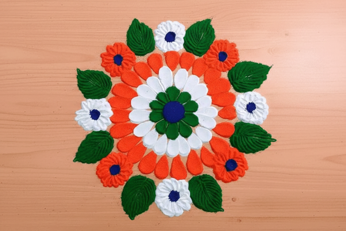 Tiranga Flower Rangoli
