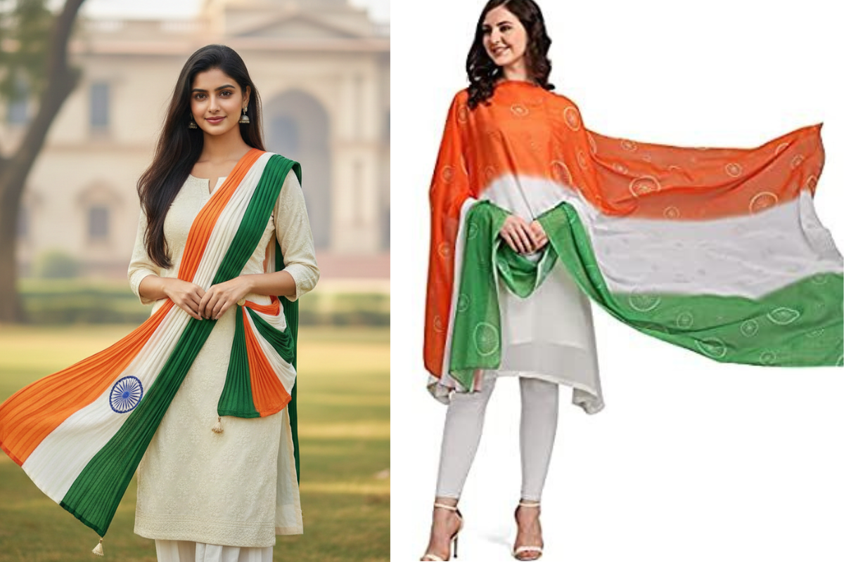 Tricolour Dupatta Style For Republic Day