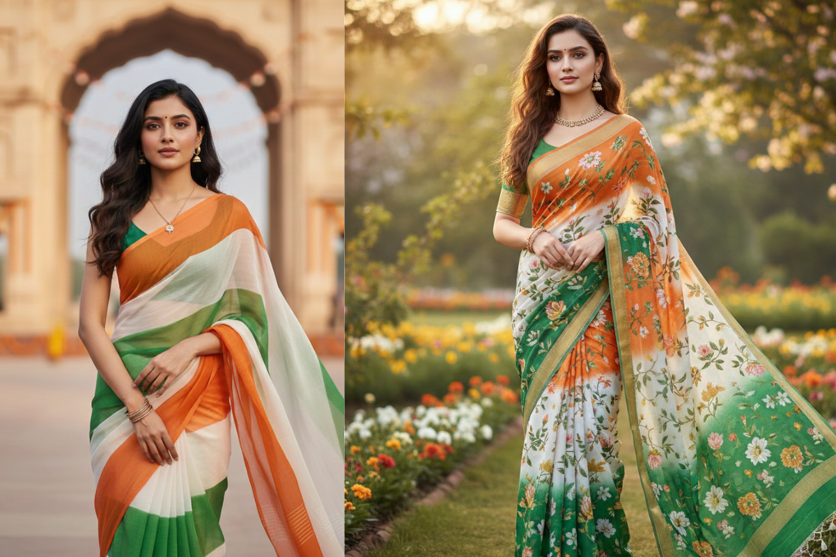 Tricolour Saree Look
