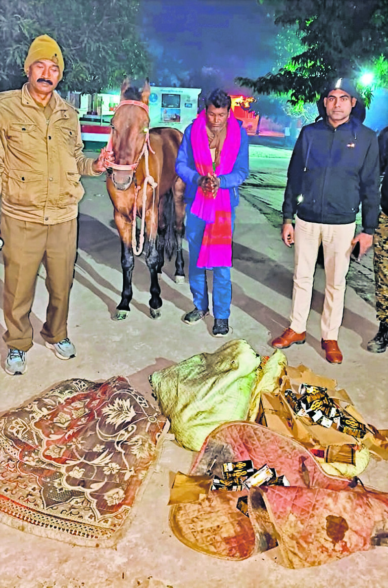 यूपी से घोड़ा के सहारे लायी जा रही शराब की खेप जब्त, आरोपित गिरफ्तार