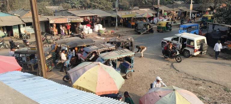 कोलासी बाजार में ऑटो-टोटो सड़क किनारे खड़ी रहने से आवागमन होता है बाधित