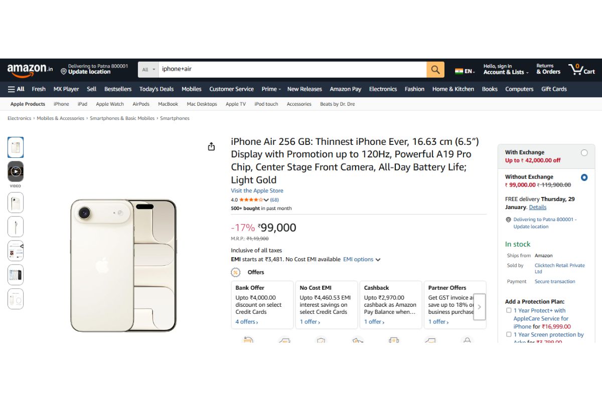 iPhone Air Price Drop On Amazon