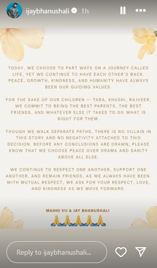 Mahhi Vij-Jay Bhanushali Divorce: 16 साल बाद अलग हुए माही विज और जय भानुशाली, इमोशनल नोट शेयर कर कहा- इस कहानी में कोई विलेन नहीं 2 Image 25