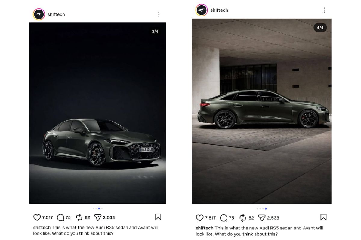 Audi ने दिखाया नयी Rs5 का टीजर, सोशल मीडिया पर पूरी कार आ गई, देखिए Viral Pics 3 Audi Rs5 Avant