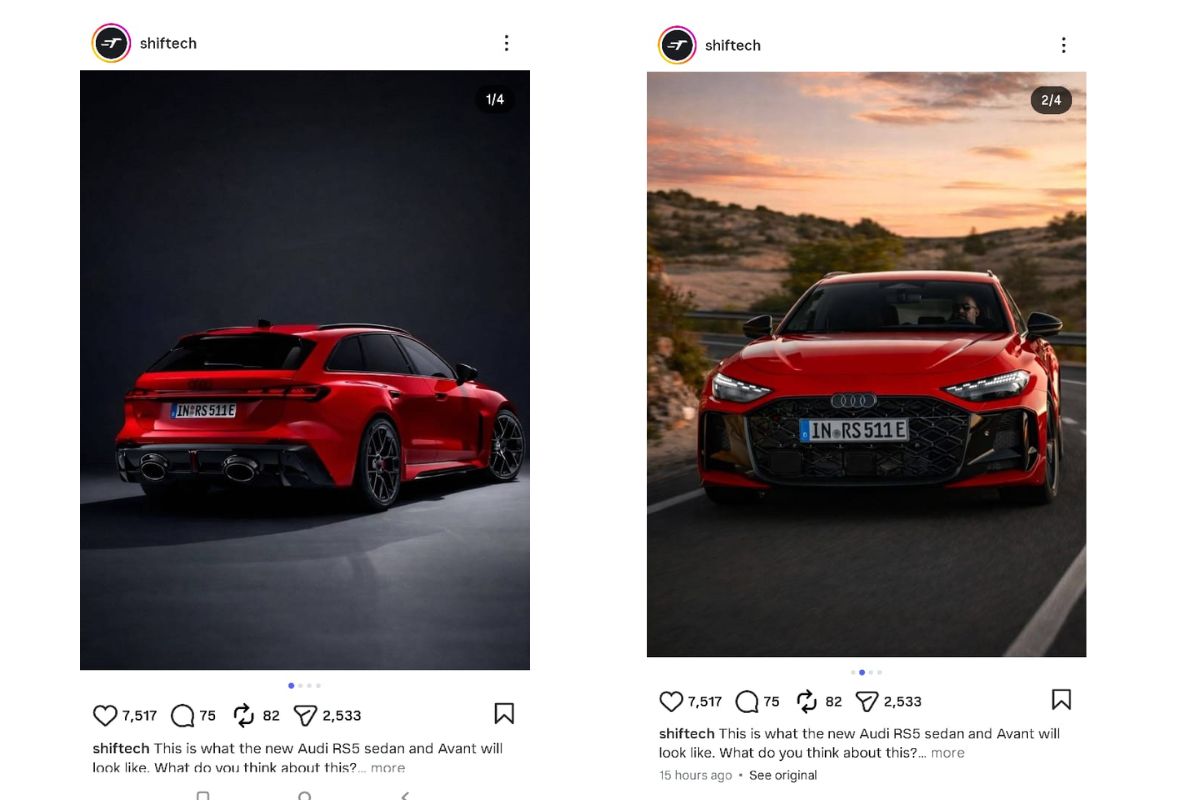 Audi ने दिखाया नयी Rs5 का टीजर, सोशल मीडिया पर पूरी कार आ गई, देखिए Viral Pics 2 Audi Rs5 Sedan