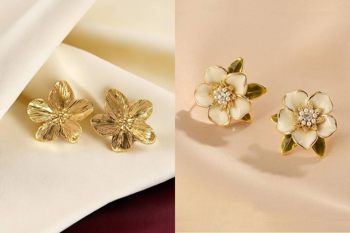 Flower Ear Studs Design Min