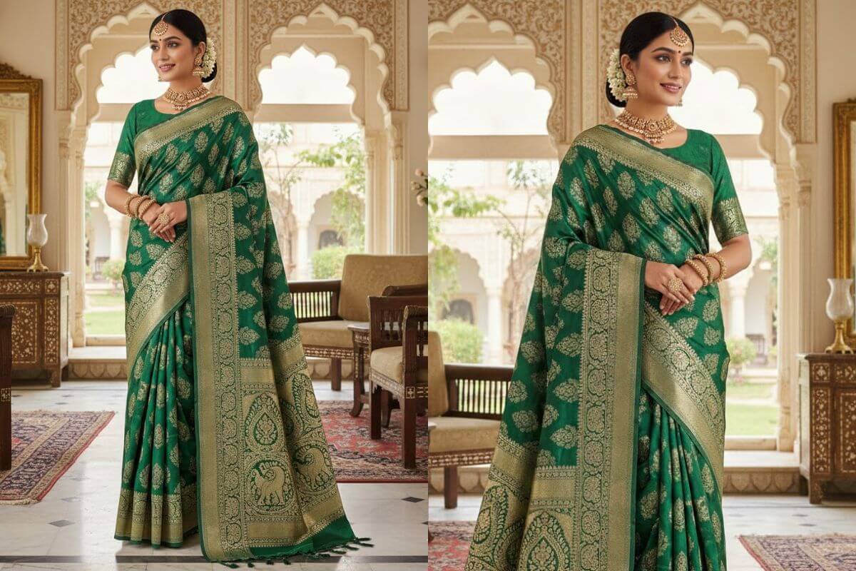Green Banarasi Saree Design (Ai Image)