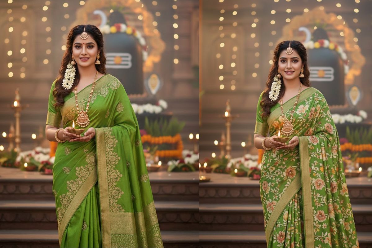 Green Saree Design 1