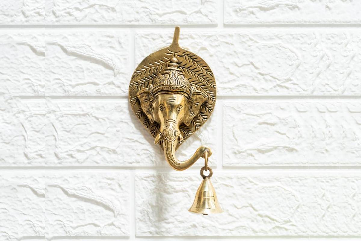 Ganesha hanging bells at home