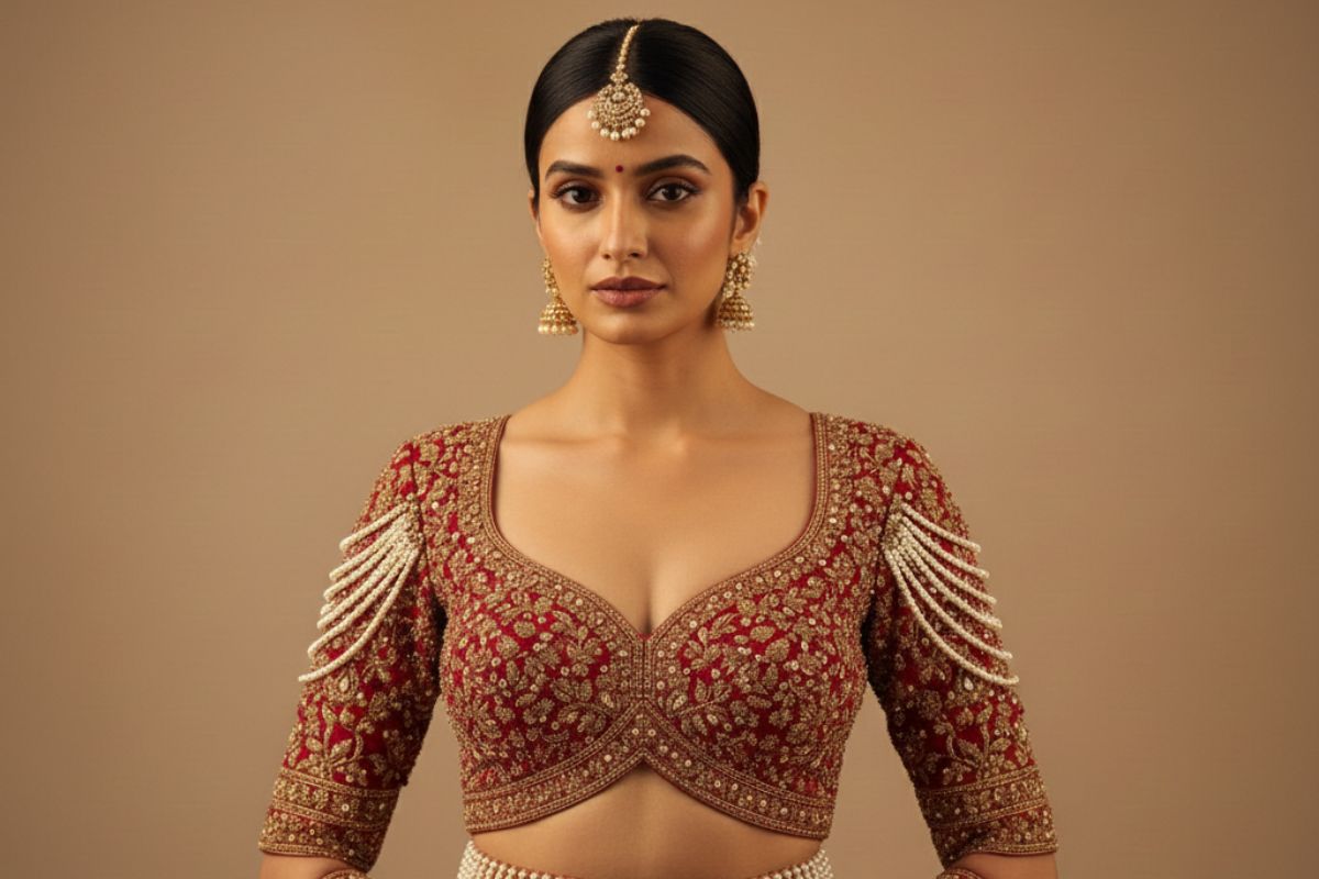 दुल्हन के लुक में चार चांद लगा देंगे ये लेटेस्ट ब्लाउज डिजाइंस, देखें सबसे खूबसूरत पैटर्न्स 1 Heavy Embroidery Bridal Blouse Design