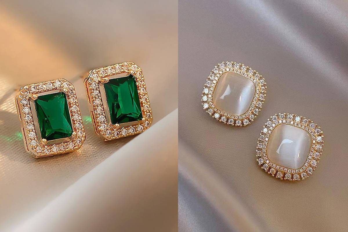 Pearl Motif Ear Studs Designs Min