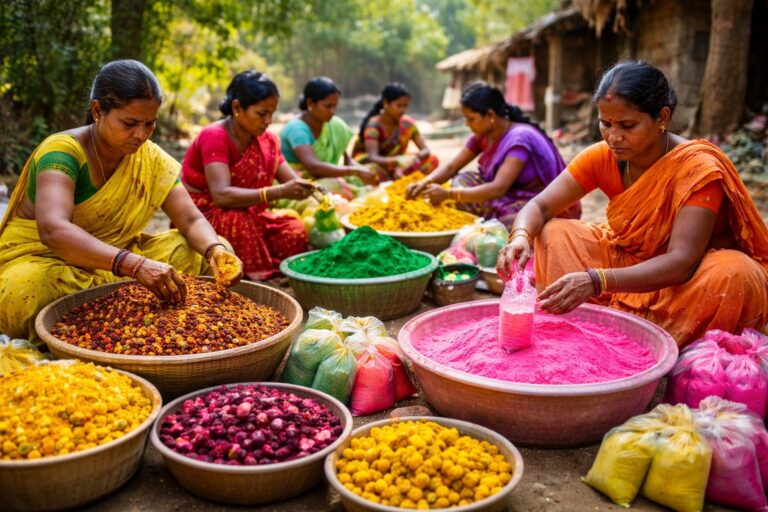 होली के लिए हर्बल गुलाल बना रहीं सरायकेला-खरसावां की महिलाएं, सज गए बाजार