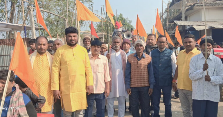सत्संग महाधिवेशन को लेकर नया नंदगोला में निकाली संकल्प यात्रा
