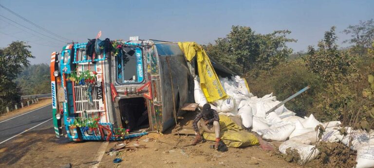 अलग-अलग हादसों में चालक-खलासी घायल, दो मवेशियों की मौत