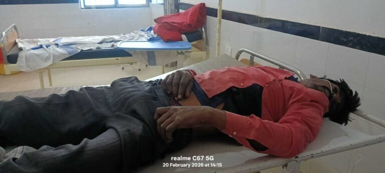 सड़क दुर्घटना में अज्ञात बाइक सवार घायल