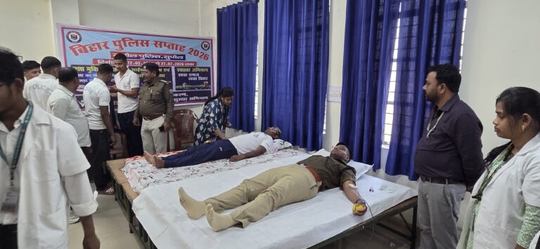 पुलिस केंद्र में  62 जवानों ने किया स्वैच्छिक रक्तदान