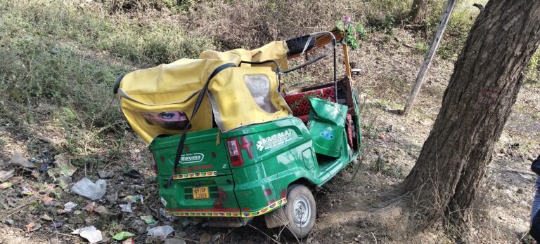 अज्ञात ट्रक ने ऑटो को मारी टक्कर, ऑटो पलटने से चार लोग जख्मी, दो रेफर