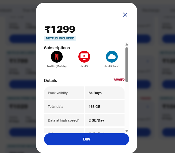 Jio Recharge Plans: डेटा-कॉलिंग या Ott, बजट और जरूरत के हिसाब से चुनें 84 दिनों वाला बेस्ट प्लान 10 1299 रुपये वाला प्लान
