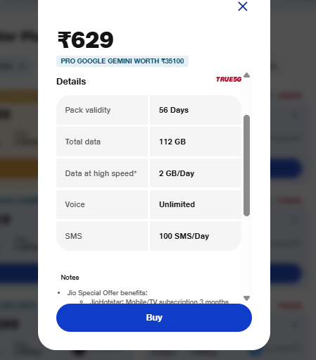 Jio का 56 दिन वाला प्लान, कॉलिंग-डेटा के साथ मिलेगा फ्री Ott और Ai 1 Image 136