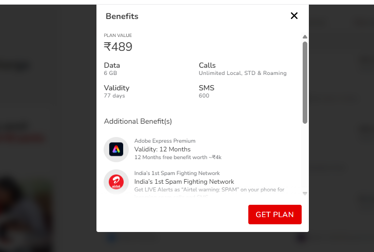 Airtel का बजट फ्रेंडली प्लान, 500 रुपये से कम में 77 दिनों तक एक्टिव रहेगा नंबर 2 एयरटेल का 77 दिनों वाला प्लान